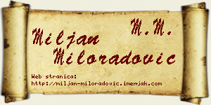 Miljan Miloradović vizit kartica